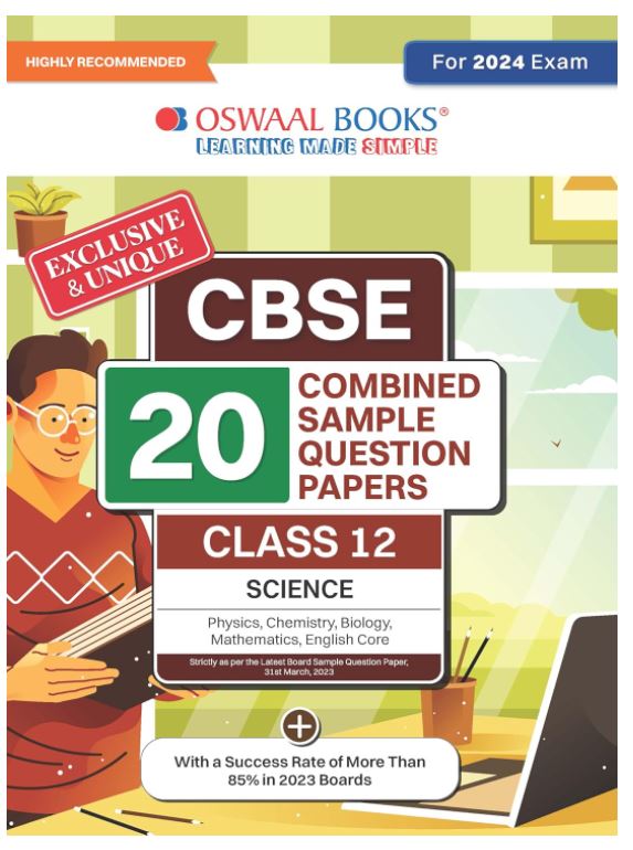 Oswaal CBSE 20 Combined Sample Question Papers Class 12 Science Stream For 2024 Board Exams (Physics, Chemistry, Maths, Biology, English Core)